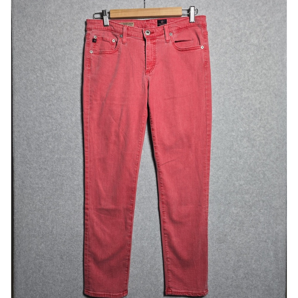 Adriano Goldschmied Womens Size 29R Stevie Ankle Nantucket Red Pink Jeans USA
